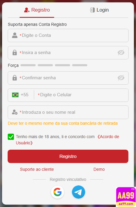Experiência de Jogos aa99.com